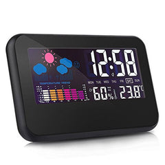 Digital Weather Station Thermometer Hygrometer Alarm Clock Smart Sound Control Clock