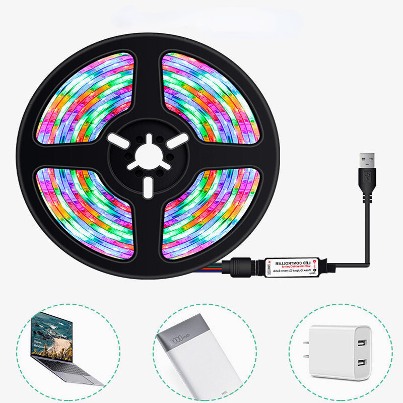 1M/2M/3M/4M/5M RGB LED Strip Light Dimmable Non-waterproof Flexible Colorful 2835 Lamp + 24Keys Remote Control DC5V