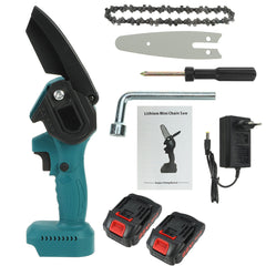4Inch 300W 1200mah Electric Chain Saw Pruning ChainSaw Cordless Woodworking Cutter Tool
