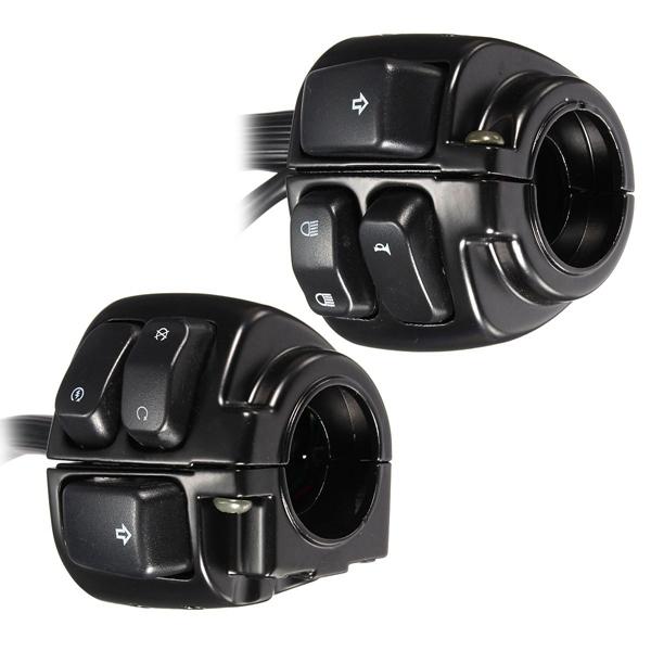 Pair 1inch 25mm Motorcycle Handlebar Control Switch Housing Wiring Harness for Harley