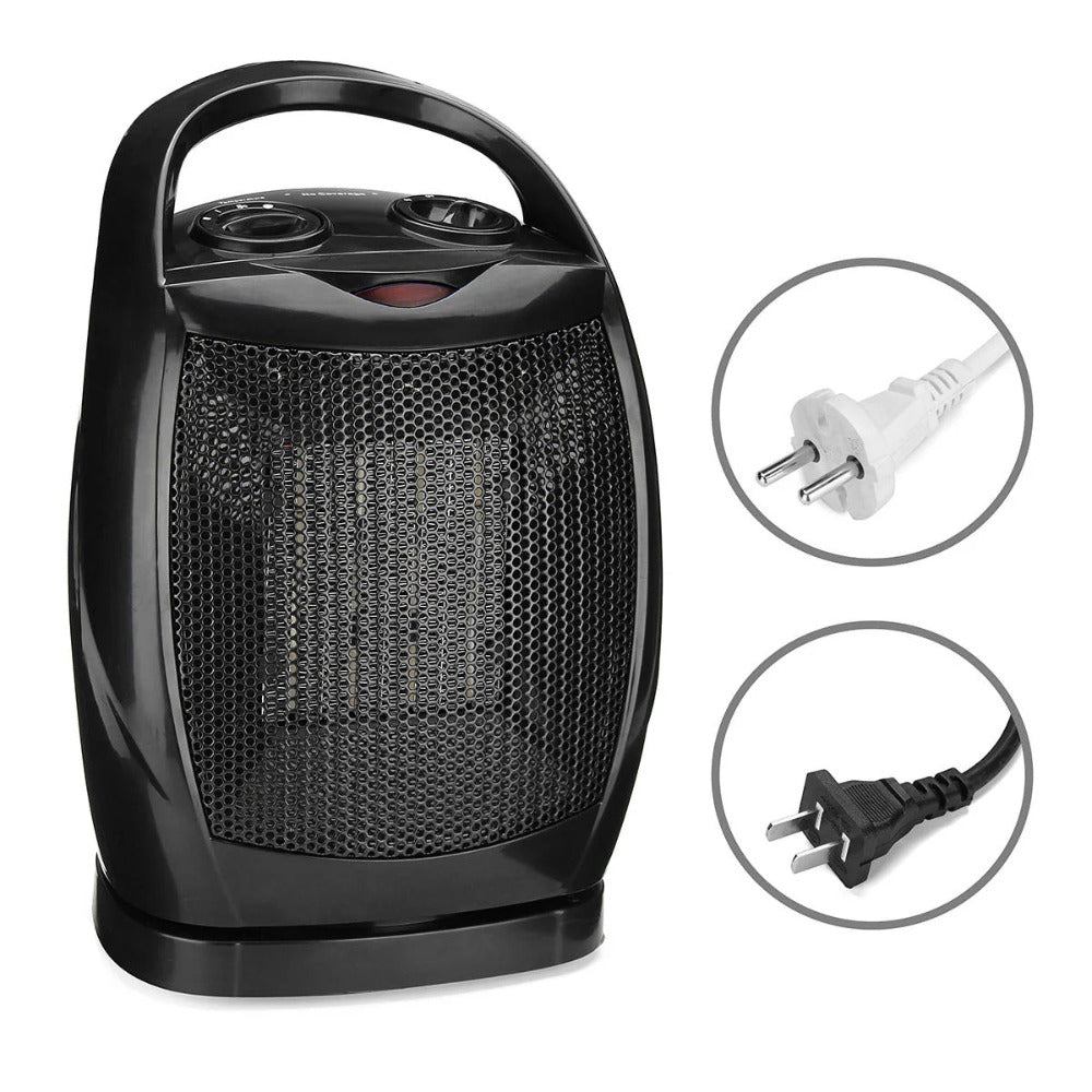 1500W Electric Warm Air Heater Fan with PTC Ceramic Thermostat - EU/US Plug