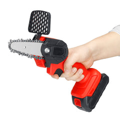 4" Mini Cordless Electric Chain Saw One-Hand Woodworking Wood Cutter