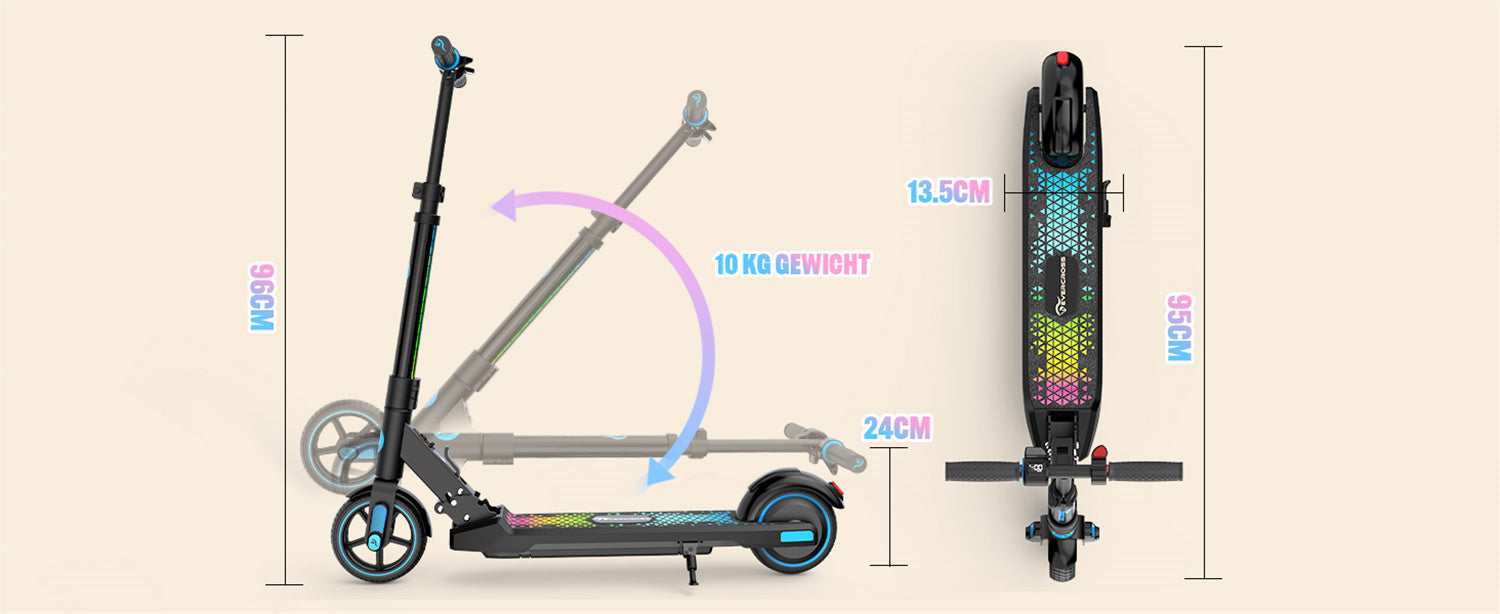 Electric Scooter 25.2V 2.6AH Battery 150W Motors 6.5inch Tires 8KM Max Mileage 60KG Max Load Folding Kids Electric Scooter for 6-12 Years Old