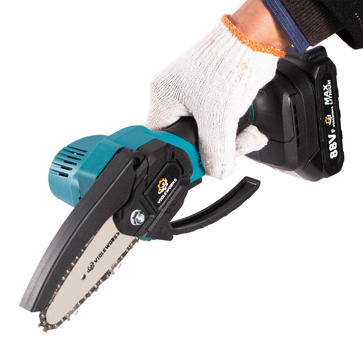 4 Inch 88VF Cordless Electric Chain Saw One-Hand Saw Woodworking Tool