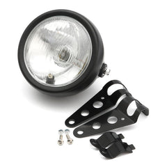 6.5 inch 12V Motorcycle Headlight Hi/lo Beam Matte Black Mount Bracket Cafe Racer For Honda