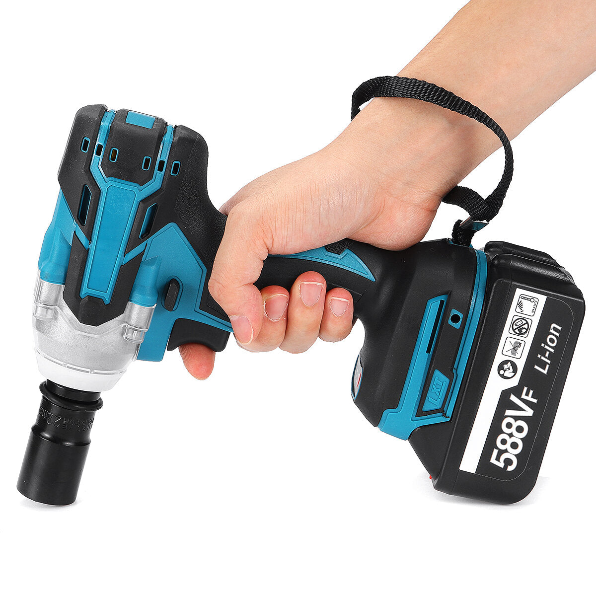 588VF 4000rpm Impact Wrench Brushless Cordless Rechargeable Electric Wrench Drill Socket