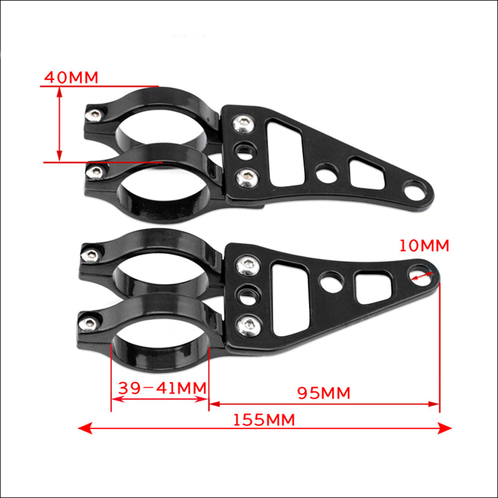 39mm-41mm Motorcycle Headlight Mounting Bracket Adjuster Universal Fork Mount Clamp Head Lamp Holder