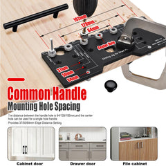 5mm Shelf Pin Jig for Precise Drilling, Adjustable Edge Distance, Durable Metal Construction, Includes Storage Box
