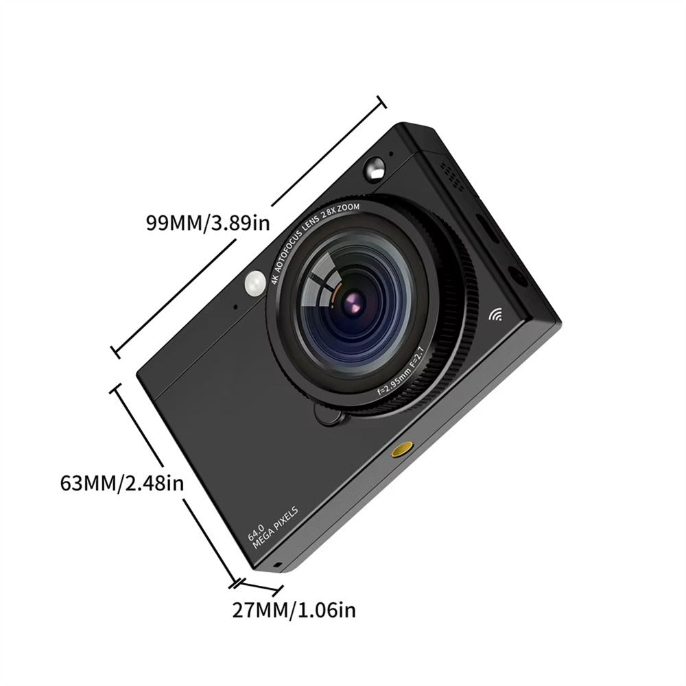 4K Digital Camera 2.83 Inch IPS Display Screen 28X Optical Zoom Portable Vlogging Camera for Beginner Photography HD Video Recording