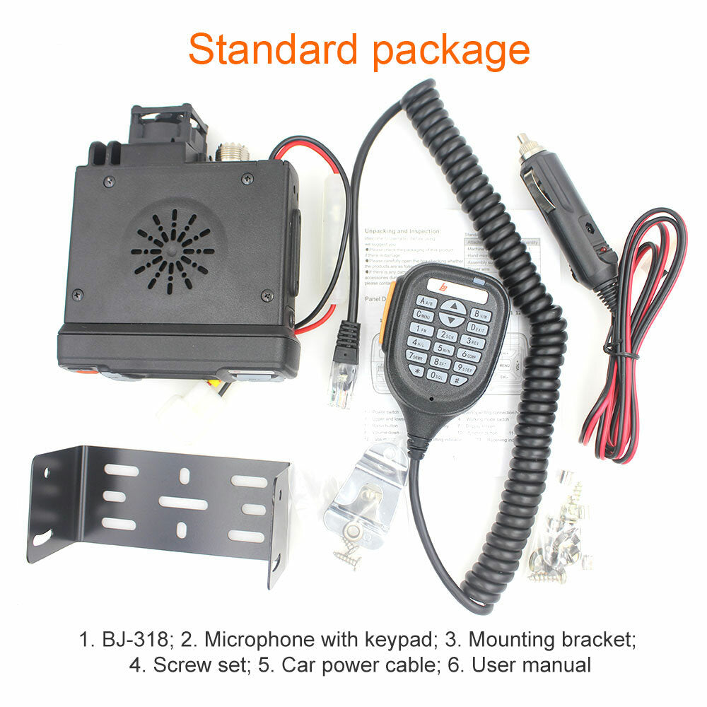 Dual Band Car Mobile Radio VHF 136-174Mhz UHF 400-490MHz 256CH 25W Two Way Radio FM Transceiver Walkie Talkie