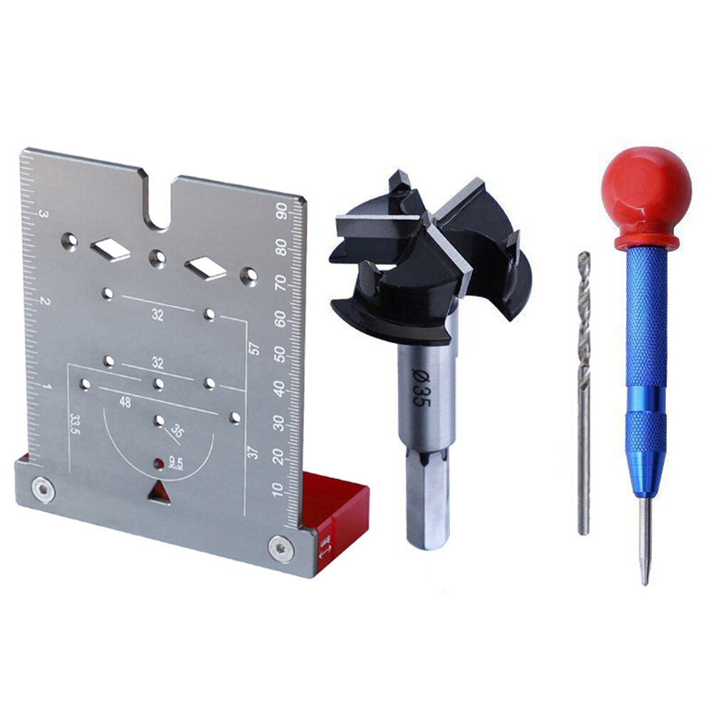 3-in-1 Punch Locator Board for Marking, Positioning & Line-Drawing - Durable Aluminum Alloy, Portable for Woodworking