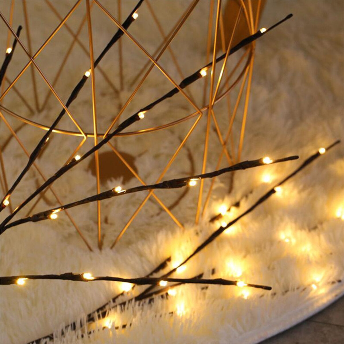 Battery Powered Simulation Branch Night Light Bedside Table Lamp Bedroom Desk Home Decoration Christmas Lights