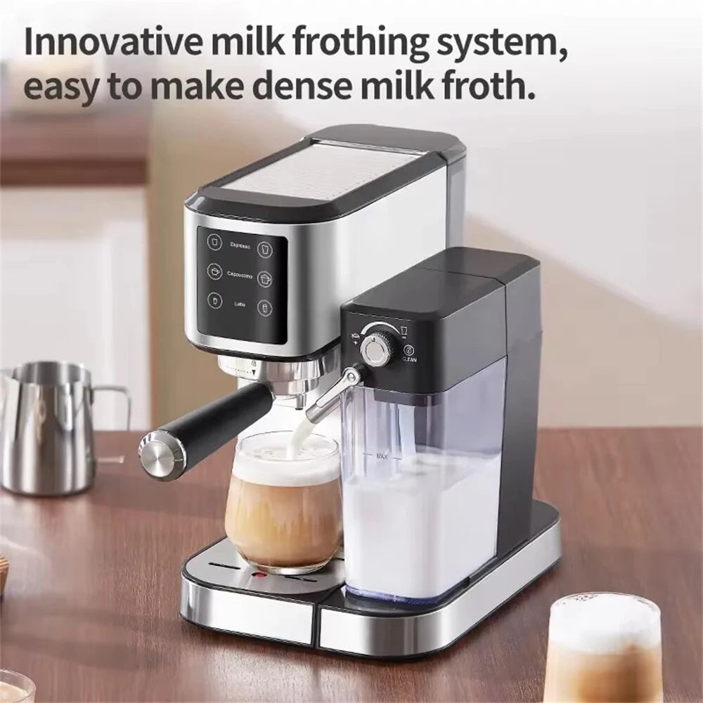 20Bar Semi-Automatic Coffee Machine with Auto Milk Frother One-Touch Operation for Espresso Cappuccino Latte