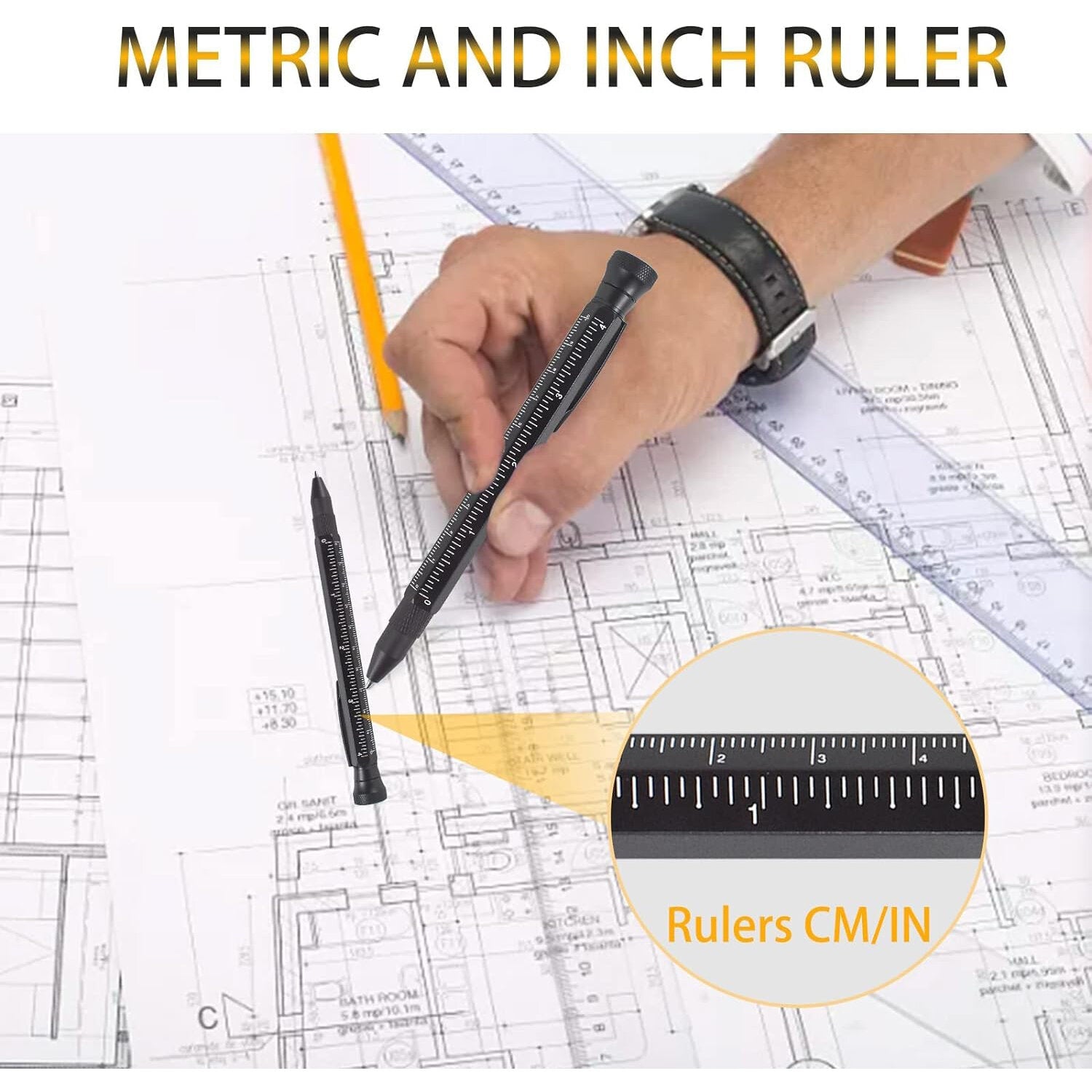 12-in-1 Multifunctional Pen with LED Light, Massager, Rulers, Screwdrivers & More - Durable, Portable Gift Set