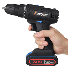 12V 3900mAh 2 Speed Electric Cordless Drill Driver Power Tool w/ Bits Set & Battery