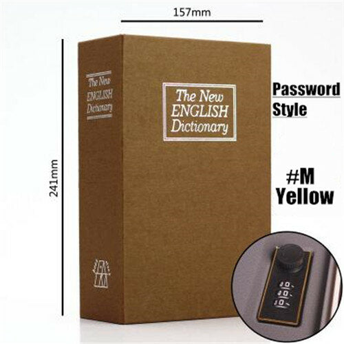 Kid Gift Dictionary Mini Safe Box Book Hidden Secret Security Safe Key Lock Money Jewellery Certificate Storage Password Locker