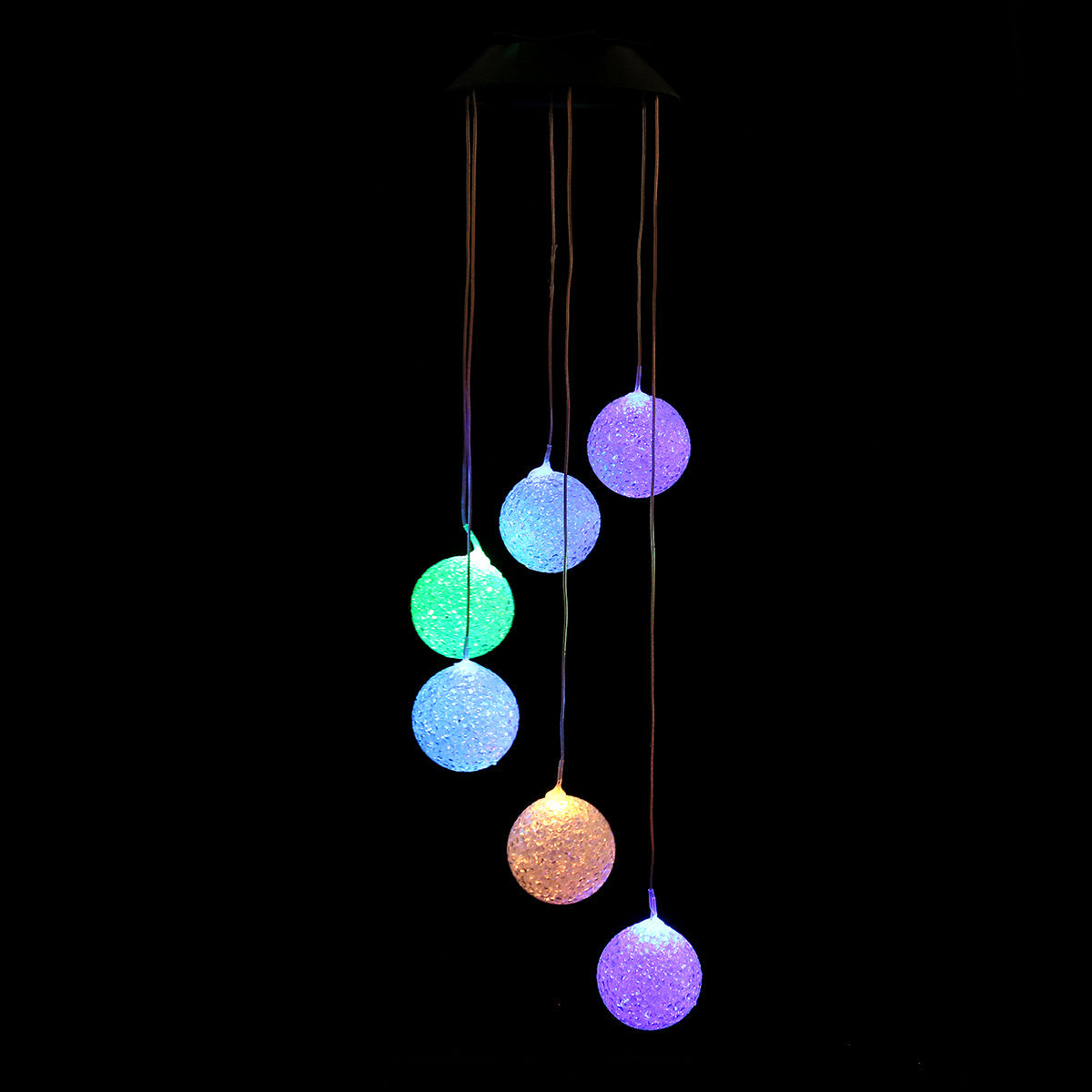 Color Changing LED Solar Powered Wind Chime Light Hanging Garden Yard Decor