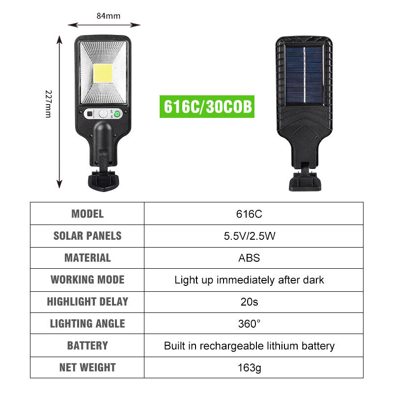 Solar Outdoor LED Garden Wall Light Human Body Induction Garden Terrace Garage Door Waterproof Safety Street Light