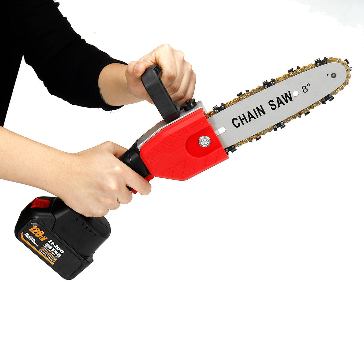 8 Inch 21V Portable Brushless Cordless Electric Chain Saw Handheld Pruning Shears Chainsaw