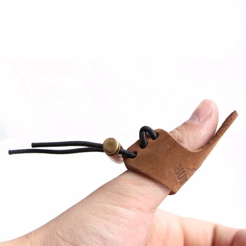 Cowhide Finger Guard Protector Glove for Fishing Ourdoor Activities Leather Finger Protection