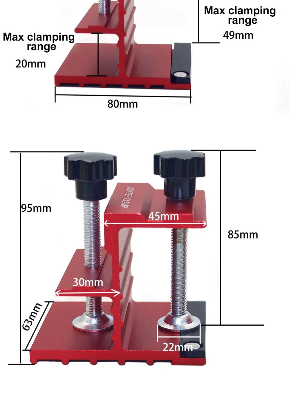 Joint'R Clamp Kit for Table Saw - Achieve Dead Flat Edges & Straighten Crooked Boards Easily - 2 Clamps Included