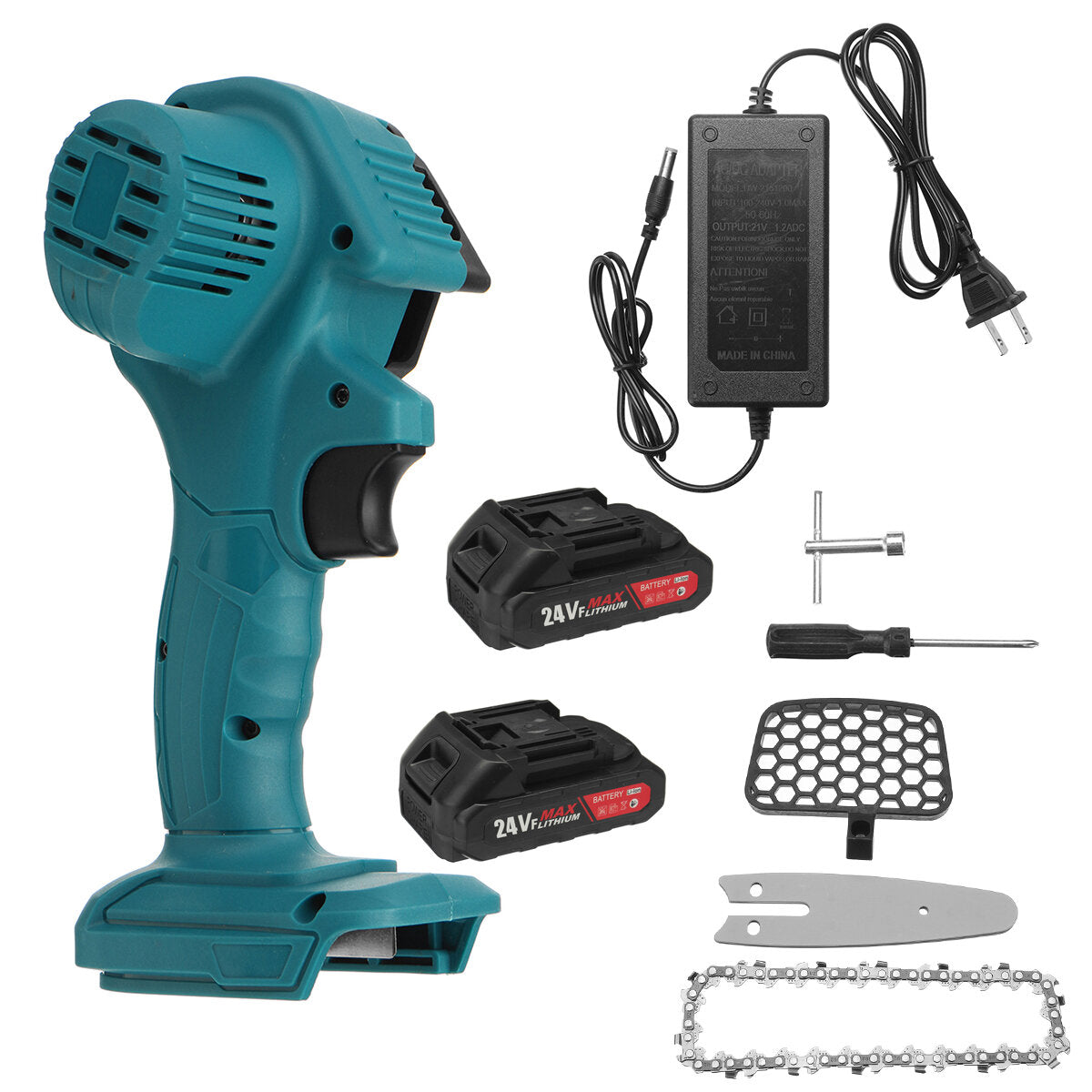 24V 4 Inch One-Hand Electric Chain Saw 800W Handheld Logging Saws Chainsaw Wood Cutting Tool