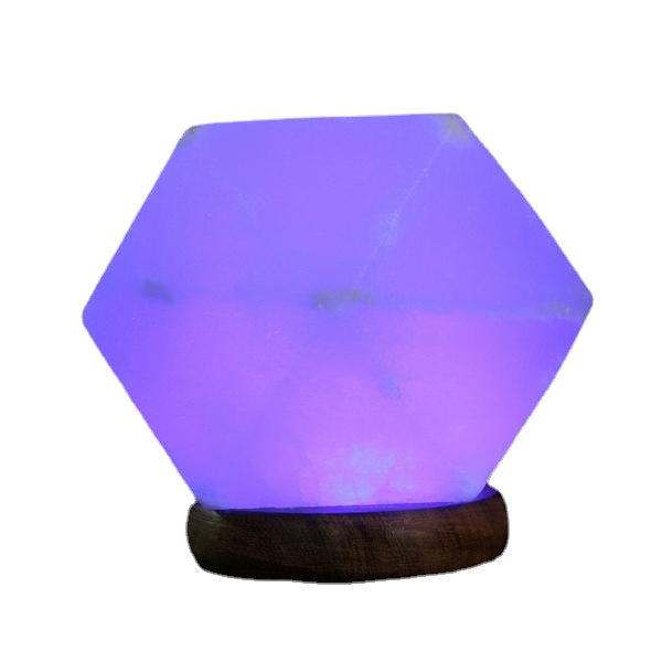 Natural Crystal Rock USB Salt Lamp Colorful LED Night Light Decor