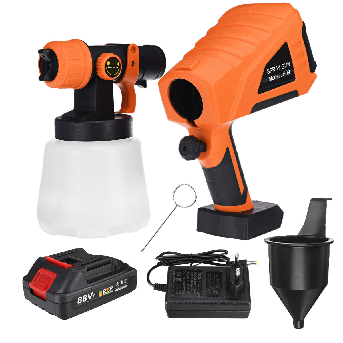 88VF 1000ML Electric Spray Guns Household Convenience Spray Paint With Li-ion Battery Regulation High Power Sprayer