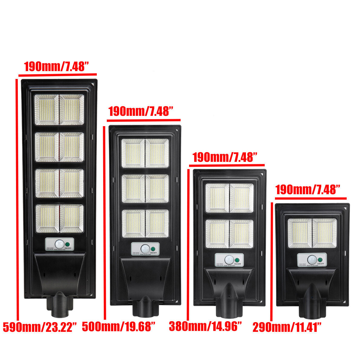 320/640/960/1280LED Solar PIR Motion Super Bright Street Light Outdoor Garden Wall Mounted Lamp