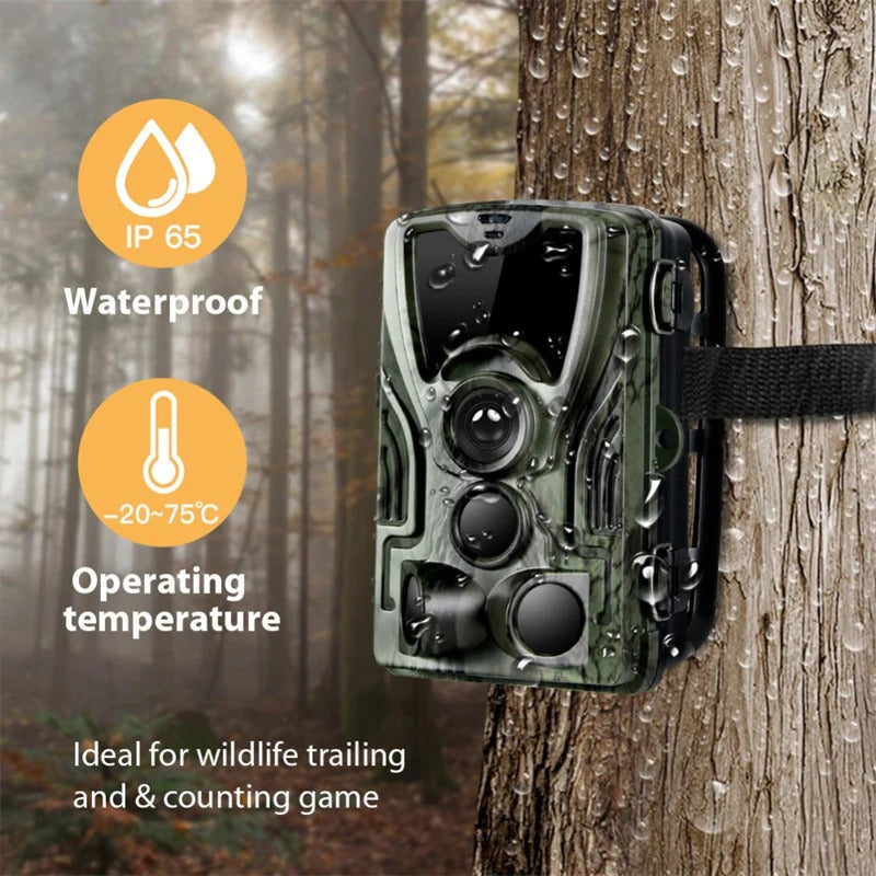 Hunting Camera with 5000Mah Lithium Battery 16MP 64GB Trail Camera IP65 Waterproof 0.3s 940nm Wild Camera Type-C Charging