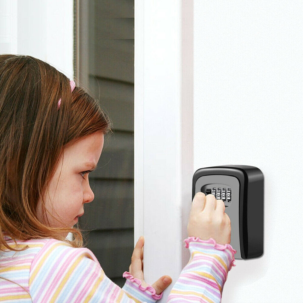 Outdoor Wall Mounted Key Safe Combination Lock Storage Box 4-Digital Password