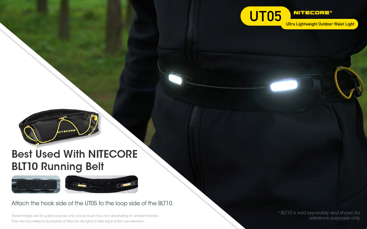 400 Lumens Waist Light 160 Flood Split Power Supply Lightweight Trail Running Lamp Outdoor LED Camping Light