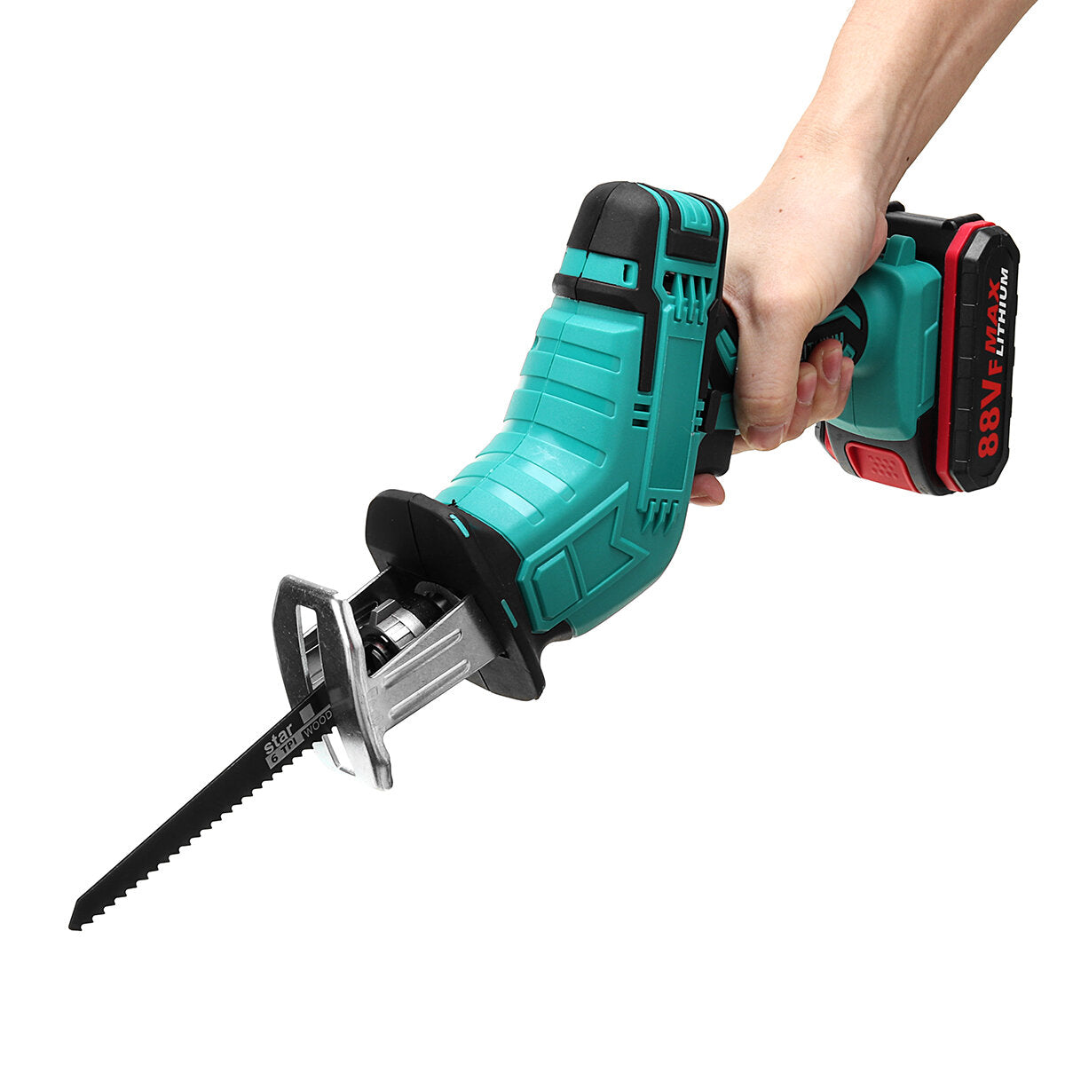 Rechargeable Cordless Reciprocating Saw Handheld Woodorking Wood Cutter 4PCS Saw Blades Electric Saw Kit Fit Worx Battery