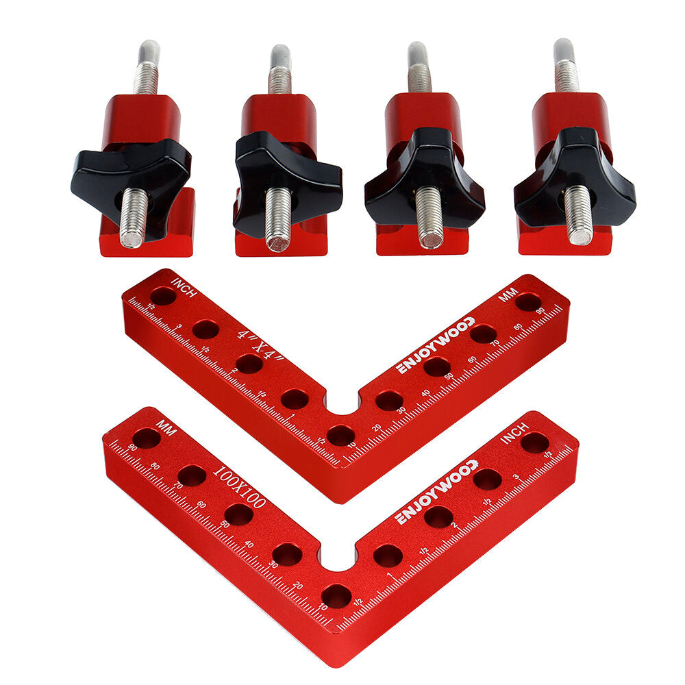 6PCS Right Angle Positioning Clamp Set - Precision 90 Degree Woodworking Clamps for Efficient Projects