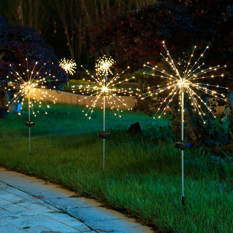 90/120/150 LEDs LED Solar Firework Light Lawn Ground Work Lights Outdoor Courtyard Street Decoration Garden Lights