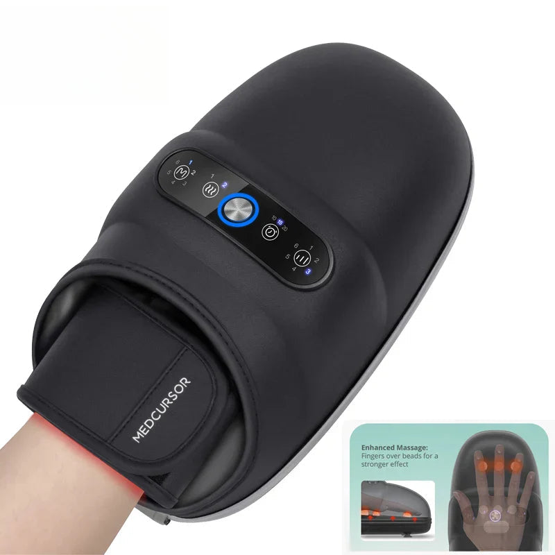 Wireless Electric Hand Massager with Air Compression, Heat Therapy, and Customizable Modes for Muscle Relaxation