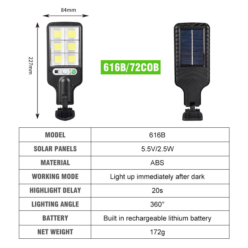 Solar Outdoor LED Garden Wall Light Human Body Induction Garden Terrace Garage Door Waterproof Safety Street Light