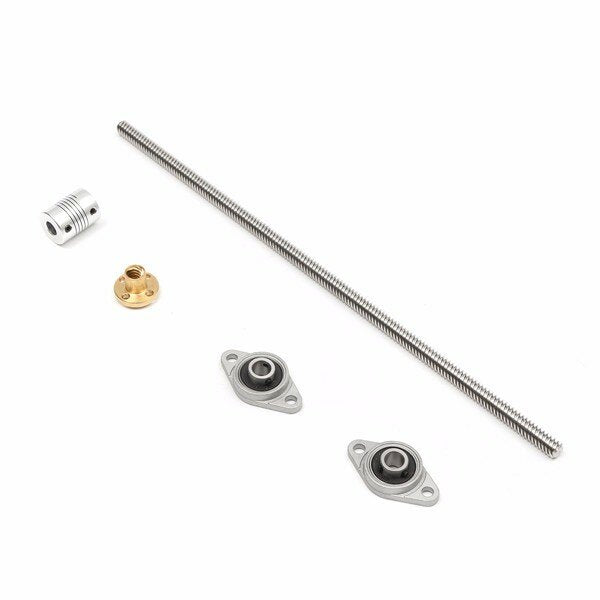 T8 300mm Lead Screw with Bearing Block and Shaft coupling