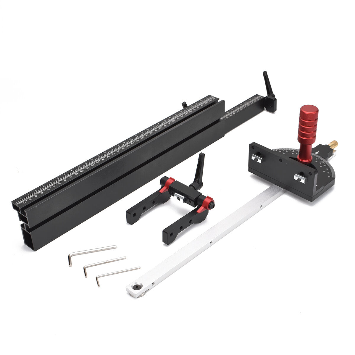 Aluminum Alloy Miter Gauge with Extended Fence for Table Saw - 0-60° Precision Angle Setting, Durable & Convenient