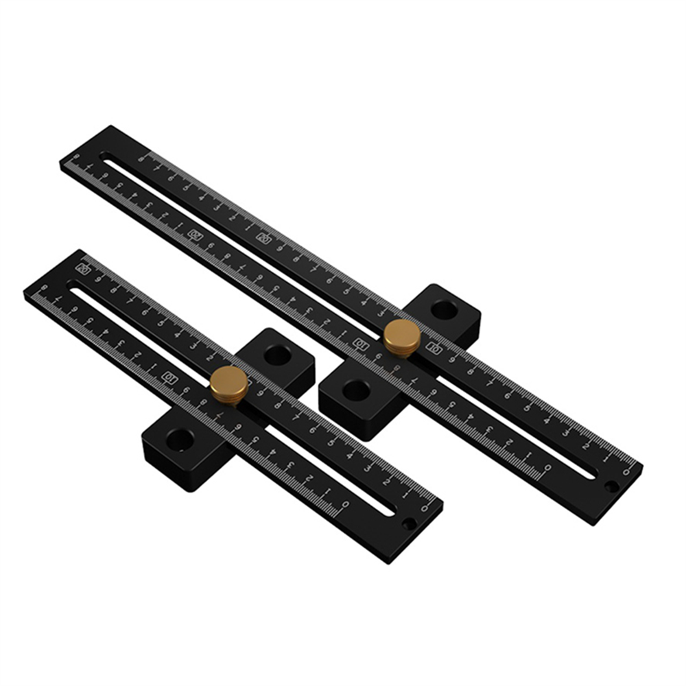 Aluminum Alloy Metric Line Scribe Ruler - 180/280mm T-Ruler for Woodworking Marking and Positioning