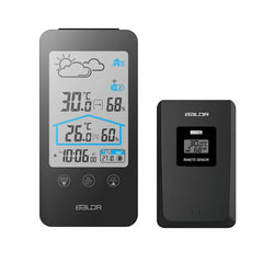 Touch Key Wireless Weather Station - Indoor/Outdoor Temp/Humidity Display with Moon Phase, Calendar, Alarm & Weather Forecast