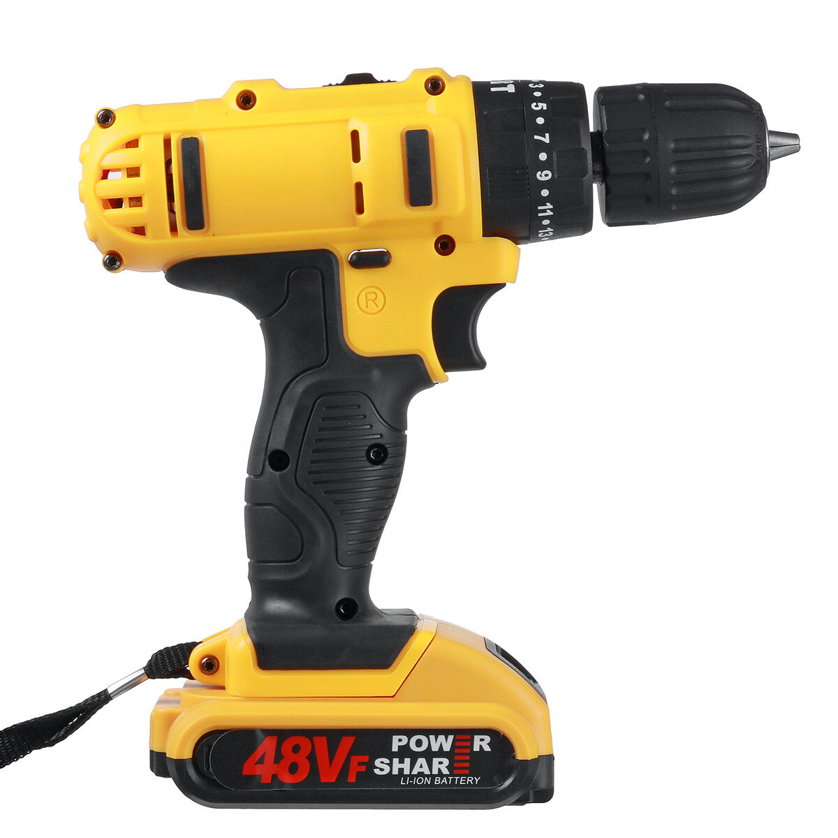 48VF Impact Drill Cordless Screwdriver Drill 25+3 Torque 2 Speed Drilling Battery Indicator Tool