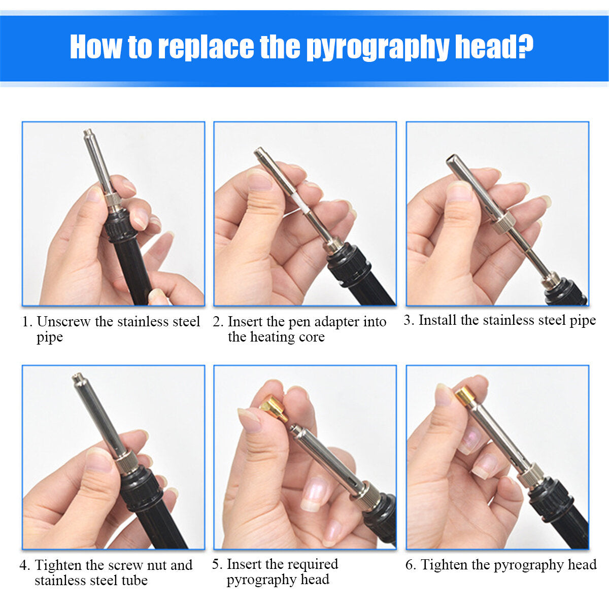 101Pcs 110V/220V 60W Electric Adjustable 200-450C Pyrography Soldering Iron Tools for Wood Working Burning Pen Tip Kit