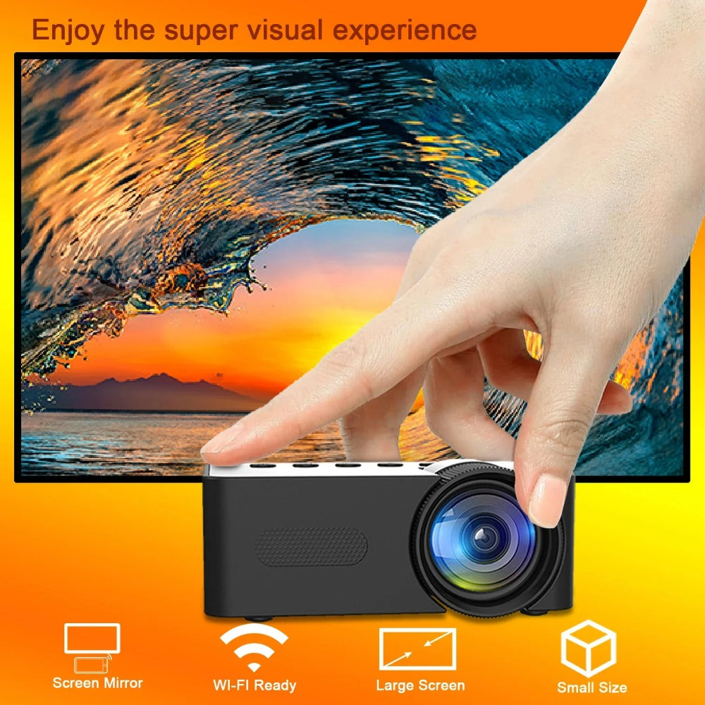 Mini Wifi Smart Portable Outdoor Projector Full HD1080P Office Home Theater Movie Wireless Same Screen Projector