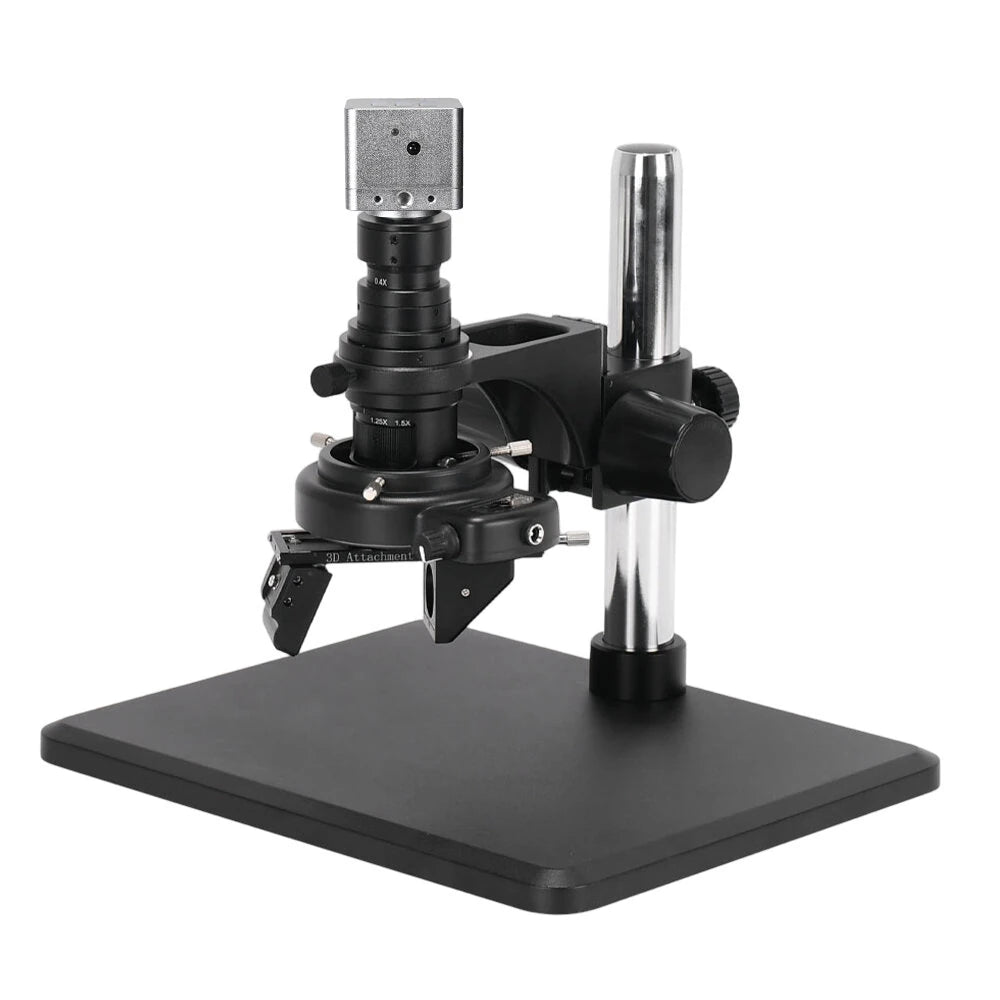 Real 4K UHD 3D Microscope Camera 7- 200X Parfocal Lens Industrial Electronic Digital Microscope for Phone Repair PCB Soldering