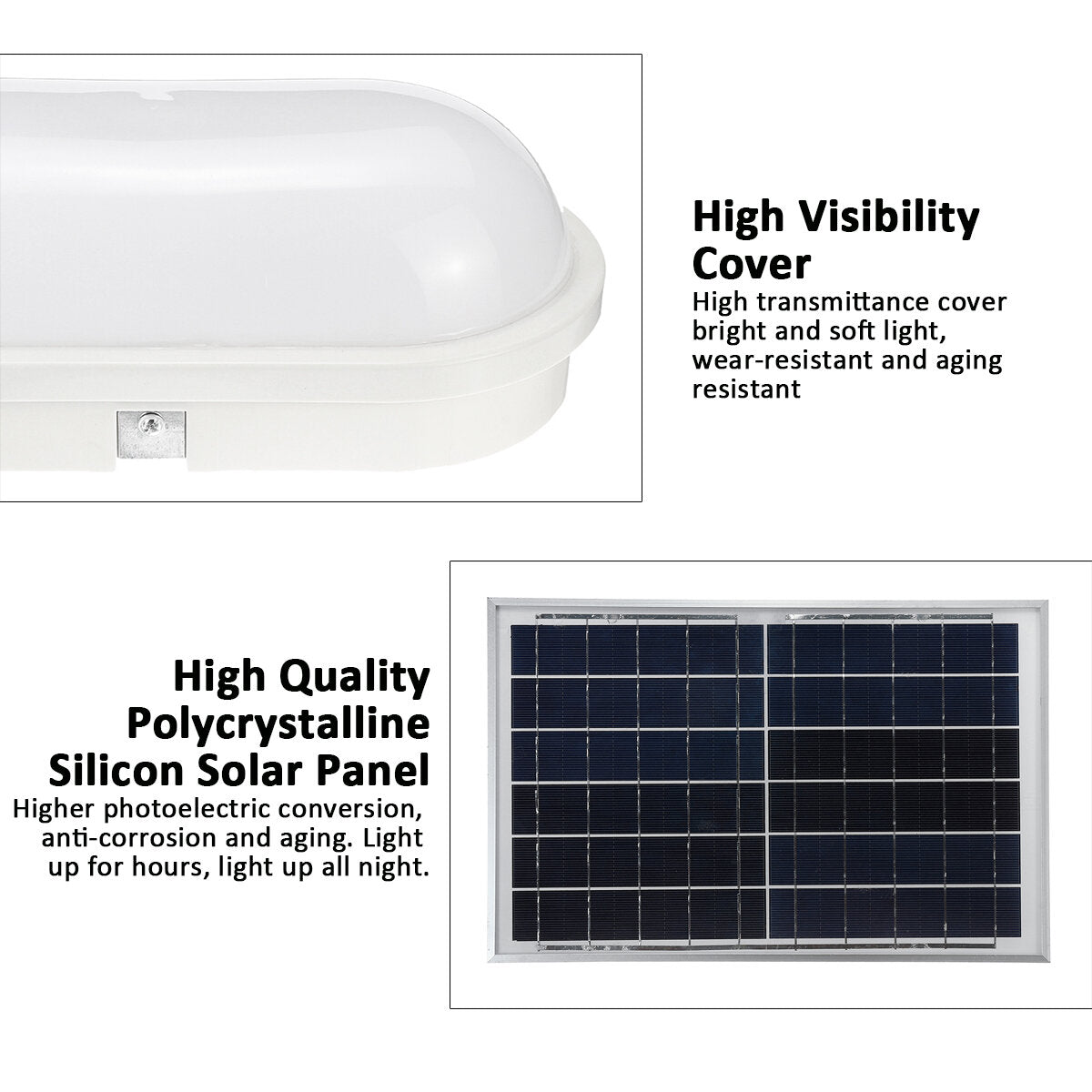 15W/25W Solar LED Ceiling Lamp Soft Light Effect Oval Bulb Waterproof Garage 2