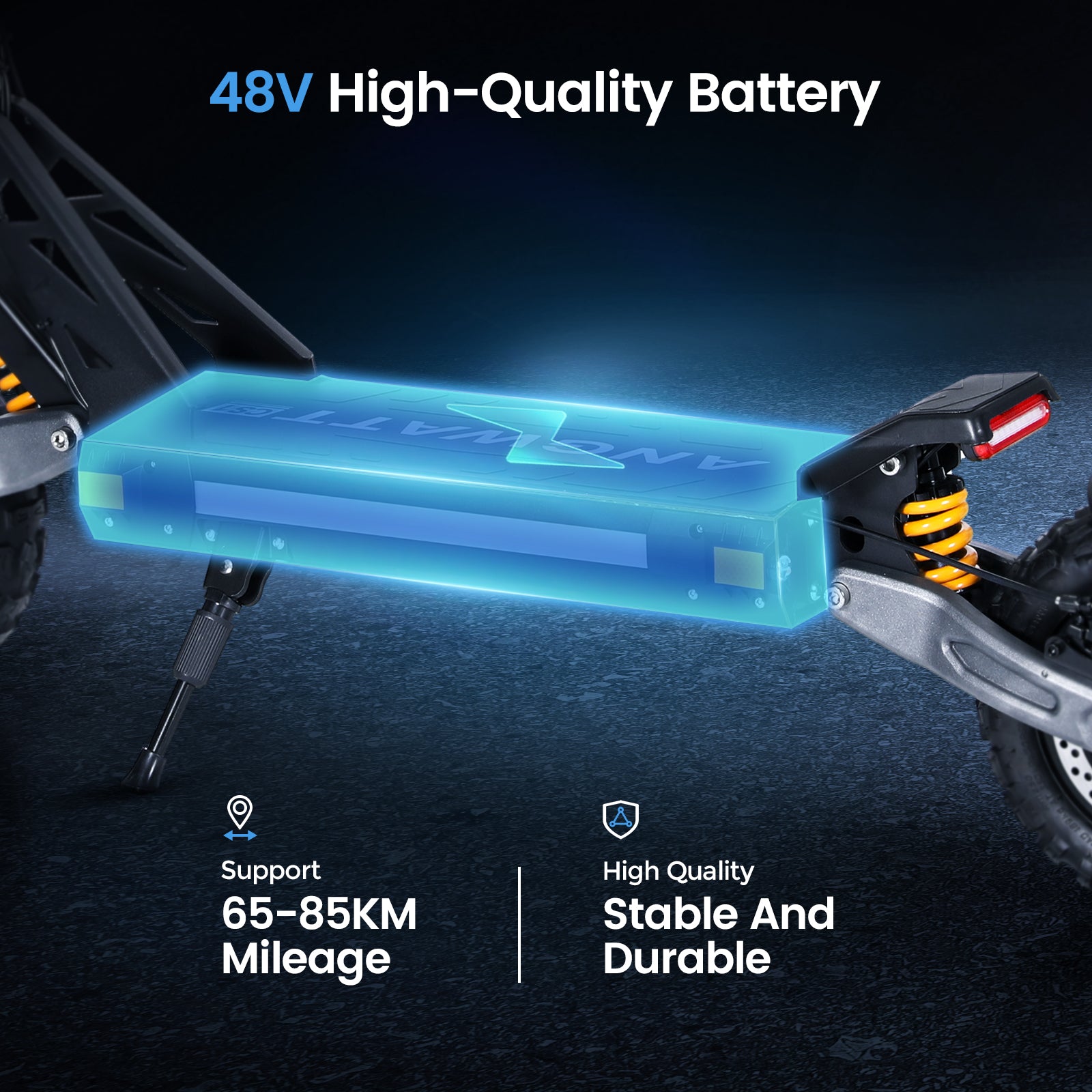Electric Scooter Bridage Rapide 48V 21.3Ah Battery 1000W Motor 55KM/H Top Speed 11 Inch Tire 85KM Range Front Rear Disc Brake Dual Swingarm