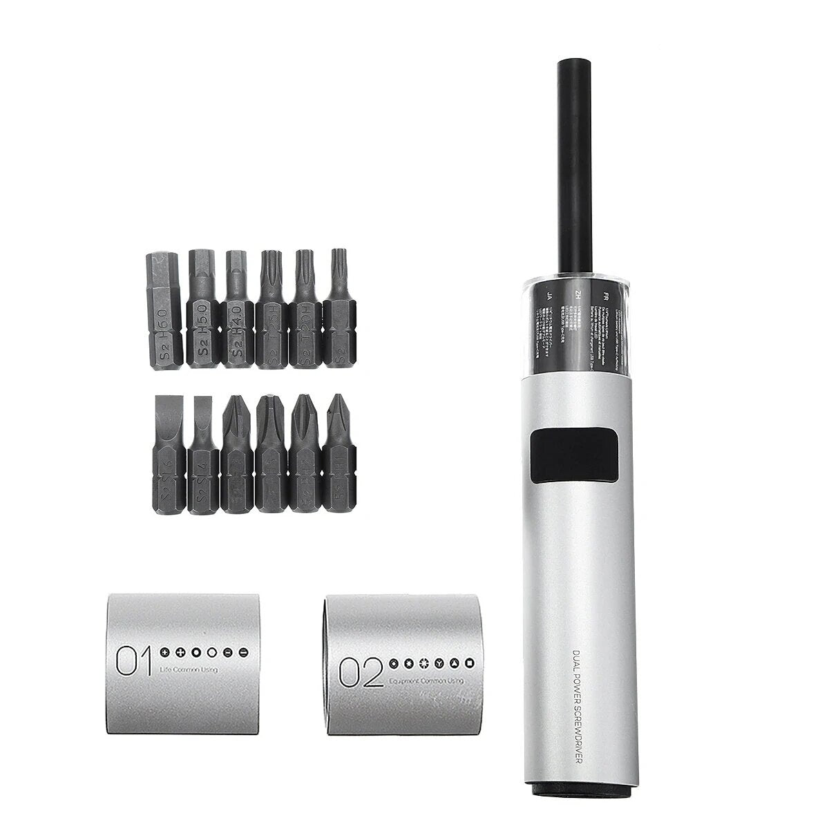 12 in 1 1300mAh Electric Screwdriver Magnetic Suction One Button Design with 3 LED Shadowless Lights