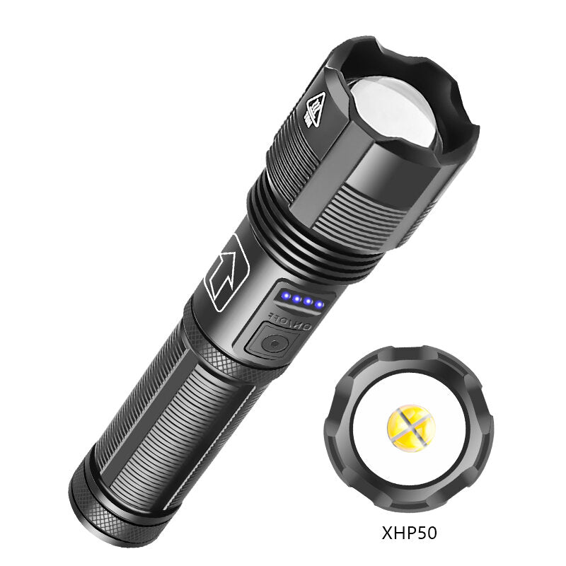 1800lm Powerful Long Range Zoomable Flashlight Kit Rechargeable & Power Focus Adjustable Tactical Light