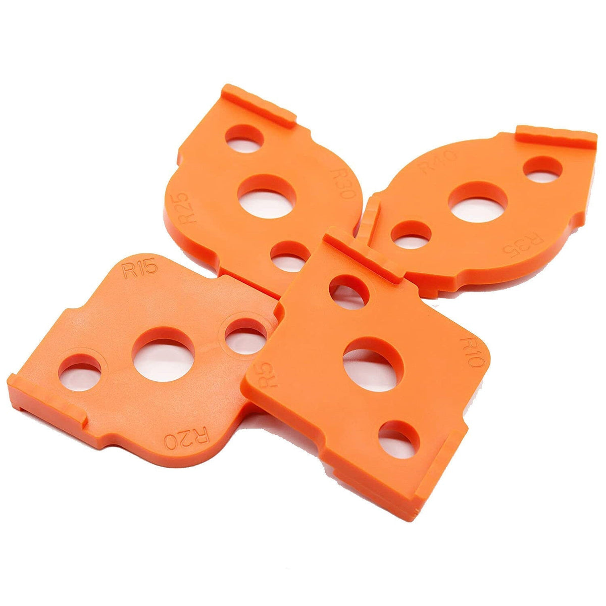 Router Template Kit - 4 ABS Jigs for Woodworking, 8 Sizes (R5-R40), Durable & Easy to Use for Fillet Cuts, 180g